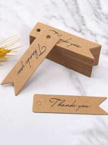 100pcs/Set White Blank Kraft Paper Gift Wrapping Tag With Scalloped Edge, Suitable For Wedding, Birthday Party Decor, Baking Cookie Packaging Label - Multicolor - View 15