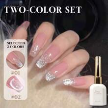 Miss Comoy 15ML Burst Flash Platinum Cat Eye Nail Polish 2025 New Porcelain White Moonlight Glass Beads Crystals Small Bulbs Burst Flash White Cat Eye Gel Nail Salon Dedicated - Multicolor - View 8