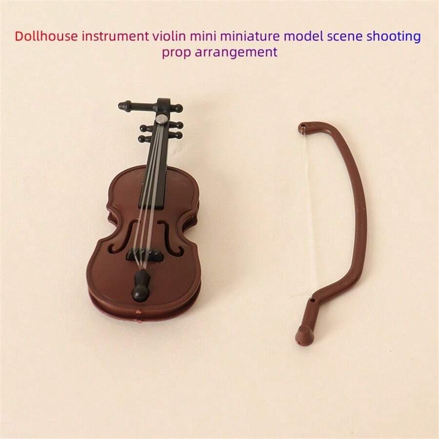 1pc Miniature Doll House Violin, Micro Scale Musical Instrument Model ...