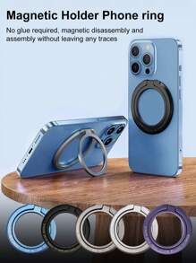 适用于 的磁吸指环支架，兼容 MagSafe，便携式磁吸折叠手机支架，带可拆卸支架，兼容 - 彩色 - 查看 1