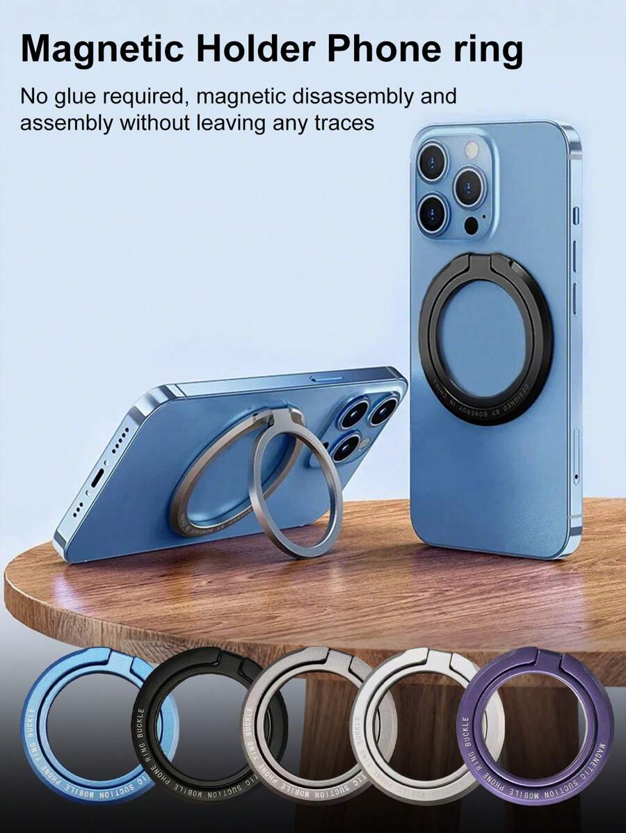 适用于 的磁吸指环支架，兼容 MagSafe，便携式磁吸折叠手机支架，带可拆卸支架，兼容 - 彩色 - 查看 1