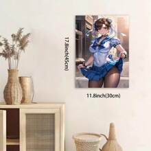 Framed Character Poster With Sailor Outfit, Urban Backdrop, Perfect For Bedroom, Garage, Living Room, Bar, Or Hallway Decor Cool Stuff For Room