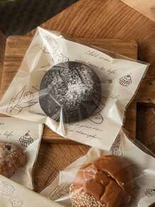 50pcs/100pcs Transparent Self Adhesive Bread Packaging Bags For Sliced Toast, Doughnuts, Bagels, And Small Bread Rolls - Clear - View 7