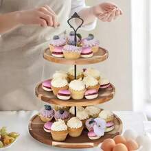 2/3-Tier Cupcake Stand With Serving Tray And Metal Rod,Dessert Cake Stand, Tiered Serving Cake Stand, Wedding Event Party Display Tower Plate ,Cookie Tray Rack ,Candy Buffet Set Up ,Fruit Plate For Tea Party,Suitable For Birthdays, Weddings, Gatherings, And Parties
