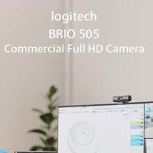 Logitech Brio 505 Kamera mit magnetischem Befestigungsclip, 1080P 4MP HD-Kamera, Mikrofon mit Rauschunterdrückung, integrierte drehbare Sichtschutzabdeckung, geeignet für Videokonferenzen und Online-Unterricht, schwarz
