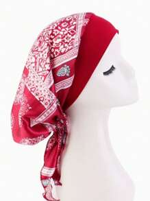 1pc Long Tail Ribbon Headband, Stretchy Wide-Brimmed Satin Wrap Turban Hat, Pirate Cap - Multicolor - View 11