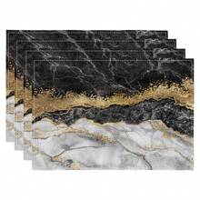 4pcs Digital Printed Placemat, Marble Pattern Design Placemats, Suitable For Daily Use, Holidays, Parties, Birthdays, Weddings, Banquets, Kitchen, Dining Room Home Decor - Multicolor - View 12