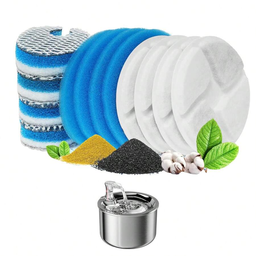 4/8/12/24 Pcs/Set Filter Pengganti Air Mancur Kucing, Filter Karbon Aktif, Filter Pengganti Dispenser Air Hewan Peliharaan dengan Filtrasi Tiga Lapis - MultiWarna - View 1