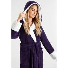 City Comfort Dressing Gown Fluffy Bath Robes Gift - Purple - View 2