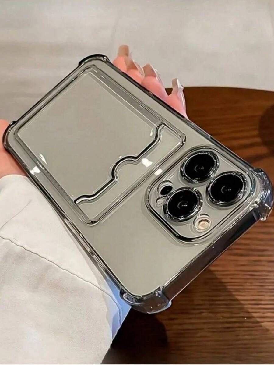 Transparent TPU Protective Phone Case, With Card Slot, Suitable For I16, I16 Pro Max, I15, I15 Pro Max, 12 Pro Max, 13 Pro Max, 14 Pro Max, 13, 14, 11, 12 Pro, 14, XS, XR, 78P, 78GES2, A13 4G, A22, A21S, A51 4G