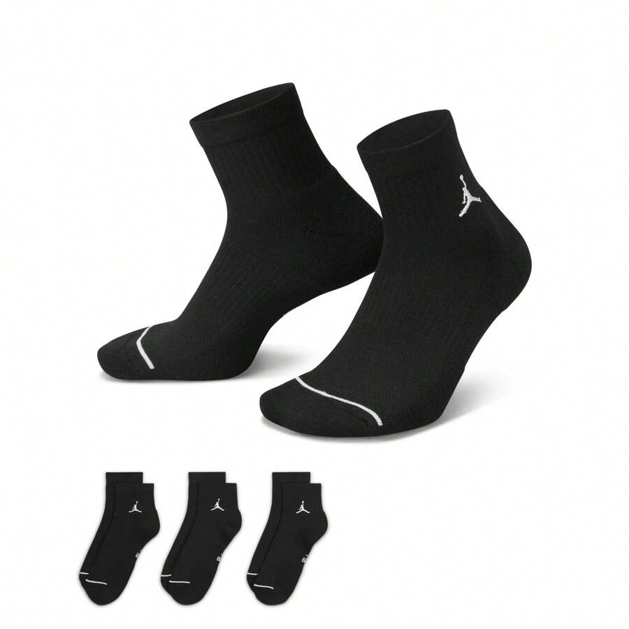 Nike 3双男女款 UNED CUSH POLY 踝袜,优惠装 DX9655-100 - 黑色 - 查看 1