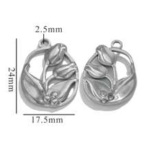 5 Pieces Of 304 Stainless Steel 18k Gold-Plated Vintage Rose Pendant Necklace And Bracelet With Titanium Steel Heart Heart Shape DIY Waterproof Leaf Pendant - Pendant - View 26