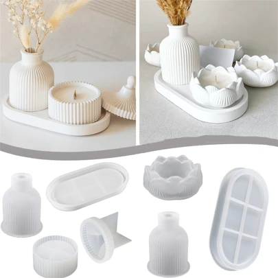 Planteringsformar av silikon, Gips Vas Silikonform, Hartsformar Prydnadsform, DI.Y Resin Drip Bordsskiva Ornament, Planter Vas Form Krukform För Vas Pennhållare Ljushållare