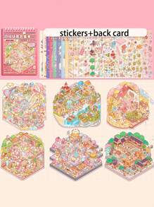 3D Miniature Scene Sticker Collection Book, Diorama Stickers For 3D Micro Landscape, Perfect Gift For Friends And Family, Easy To Store And Display,School Supplies,Back To School