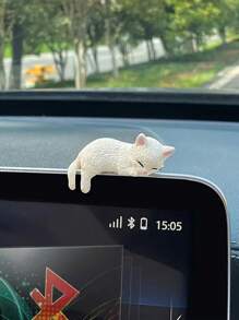 可爱猫咪卡通汽车仪表板装饰，采用 ABS 材料制成，迷你装饰配件适用于车辆和显示屏 - 彩色 - 查看 6