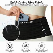 NEWBOLER حزام رياضي مرن للخصر + قارورة مياه ليّنة سعة 500مل، حافظة للخصر للركض والسباقات والترايثلون والماراثون والدراجات والتسلق - متعدد الألوان - مشاهدة 6