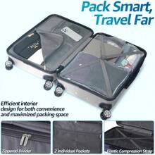 GOODLUGG Hardshell Carry-Ons With TSA Lock And Spinner Wheels, Silver, 20 Inch Cabin Bag, Hardshell Stuicase With Aluminum Telescopic Handle - Silver - View 3