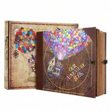 OUR ADVENTURE BOOK A Book Scrapbook Photo Album,Retro Style Embossed Letter Cover Travel Diary Journal Scrap Book Kit For Couples,Memory Book For Anniversary Wedding,Valentines Day Gifts