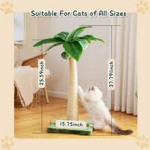 [Spring Glow-Up]61" Cat Tree / Tower For Indoor With Green Leaves, Cat Condo Cozy Plush House With Hang Ball,  Pet Furniture With Scratching Posts Cat  Tree - Green 52 - View 11