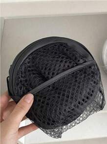 1pc Black And White Foldable Laundry Basket With Handle And Side Pockets, Large Capacity Pop-Up Laundry Basket With Handle - Foldable Mesh Laundry Basket For Storing Dirty Clothes, Please Check The Size Label Before Purchasing 