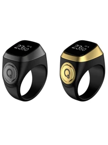 1个多功能念珠戒指 - 数字电子计数器，适用于穆斯林伊斯兰祈祷，新款高端计数器，智能时间提醒闹钟，户外电子设备，指环计数器 - 彩色 - 查看 14