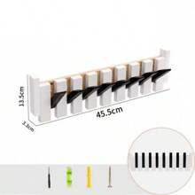 1 szt. Drewniany wieszak ścienny na ubrania, nowoczesny organizer wiszący w stylu fortepianu na ubrania, klucze, czapki, ręczniki, wieszak oszczędzający miejsce w przedpokoju (montaż przykręcany lub bezśrubowy)