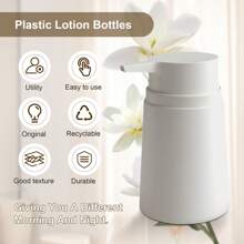 2-Pack Bathroom Lotion Dispenser Bottles - Sleek & Functional Refillable Containers For Shower Or Sink Home Bathroom Decor Summer Back To School - White - View 11