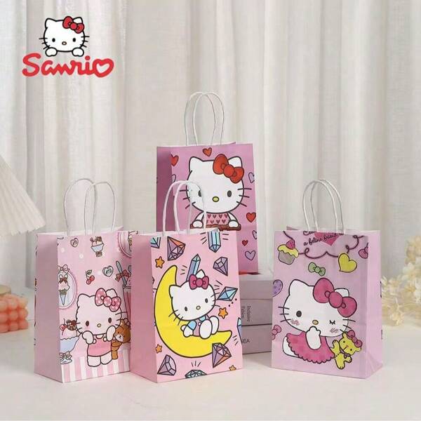 Sanrio 1/12pcs/20pcs/25pcs Sanrio Hello Kitty Birthday Party Gift Bags,Hello Kitty Candy Bags , Hello Kitty Goody Bags,Hello Kitty Paper Bag,Hello Kitty Birthday Party Supplies Decorations,Hello Kitty Birthday Party Decorations Valentine Day