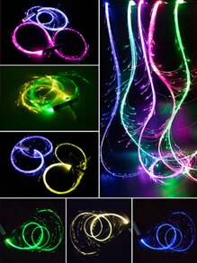 360° LED 光纤鞭子旋转超亮光学手绳发光像素鞭子流动玩具舞蹈派对表演派对