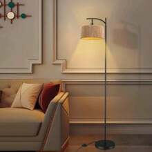Farmhouse Standing Lamp,  Natural Paper String Lampshade Shade, Rustic Standing Floor Lamps With Foot Switch, For Living Room, Bedroom, Office (Bulb Not Include) - UK Plug(220-240V) - View 6