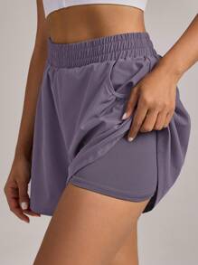 VUTRU 1 pieza VUTRU Pantalón corto con cintura elástica y bolsillos, ligero para yoga, estudio y gimnasio en verano