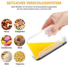 34-teiliges Lebensmittel-Aufbewahrungsbehälter-Set, luftdichte Kunststoff-Aufbewahrungsbehälter Mehrere Formen (rund/quadratisch/rechteckig) Lebensmittel-Aufbewahrungsbehälter mit Deckel, große Kapazität, auslaufsichere Lunch-Behälter, Aufbewahrungsbehälter, Mikrowelle, und Gefrierschrank sicher, Aufkleber, Aufbewahrungsbehälter-Sets - Verschiedenfarbig - Übersicht 6