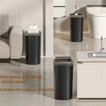New Creative Waste Bin With Clamp Design, High-Quality One-Click Lid Trash Can For Bathroom, Home Use Home Bathroom Decor Bathroom Organizer Fall Decor Back To School