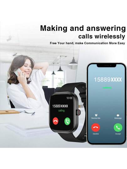 HOT 2.01" Full Screen Touch Slimme Horloge Men Women, Calling, Pedometer, Calorie, Multi Sports Mode, Distance Tracking, Call Sedentary Alerts, Multifunctional Smartwatch, Wireless Connection roid Phones view 3
