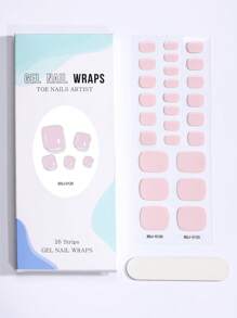 26 Stücke rosa Aufklebe-Nägel, kurze halb-aushärtende Gel-Zehennägel Sticker, einfaches mehrfarbiges einfarbiges Design voller Nagel Wrap, Salonqualität, UV-frei - Selbstklebende Nail Art Sticker für Frauen und Mädchen für den täglichen Gebrauch, Salonqualität Nagelpflege Produkte