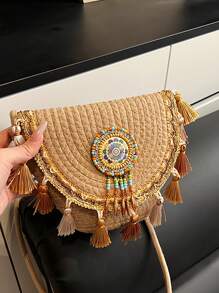 Túi đeo vai dệt mới, Túi đeo chéo điện thoại đi biển - Nhiều màu - Xem 6