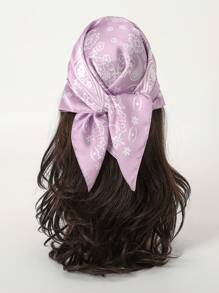 1pc Simple Printed 70cm Bandana Scarf, New Spring Versatile Scarf/Headband/Belt Accessory, Geometric Pattern Casual Square Scarf For Women, Spring/Summer/Autumn