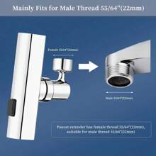 Waterfall Faucet Extender, Anti-Splash Waterfall Kitchen Faucet Adapter,360 °   Swiveling For Washing Vegetables & Fruits