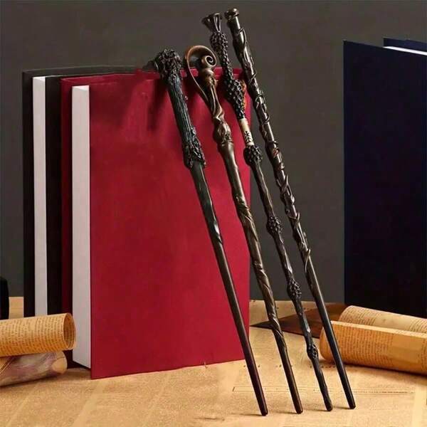 Premium Classic Carbon Steel Wand - Role Play Magic Wand - Holiday Gift Photo Prop - LARP Party Supplies - Stage Performance Accessory - Gifts & Collectibles - Open Up Your Own Magical World