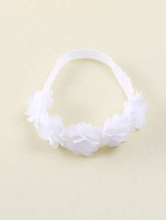 1 pièce Bandeau élastique en mousseline de soie à motif floral pour enfants