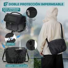 Mochila para Camara Fotografica Profesiones Mochila Fotografia con Divisores Desmontables y Cubierta de lluvia Impermeable - Negro - Ver 5