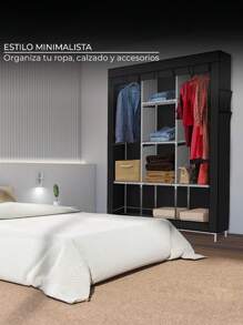 Closet Organizador Rack Ropero Repisas Armario Guardaropa - Gris - Ver 6