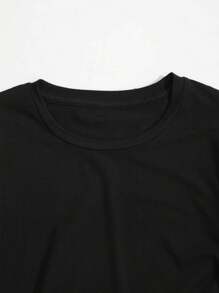 Customized Men's T-Shirt For Spring/Summer, Personalized With Photo/Design/Selfie/Family/Pet/Couple/Picture, Customized Text/Blessing/Name, Father's Day Gift, Valentine's Day Gift, Ideal Gift For Him, Casual Sports T-Shirt, Gift For Dad, Custom Photo, Holiday Gift, Meaningful Commemorative Gift, Shirt For Him, Surprise Gift, Men's Top, Gift For Boyfriend, Gift For Husband - Black - View 3