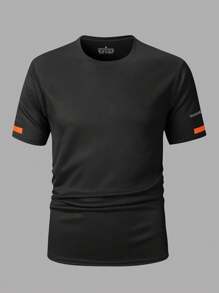 3pcs/Set Boyfriend Style Men's Summer Breathable Quick Dry Running & Fitness Short Sleeve T-Shirts - 彩色 - 查看 5