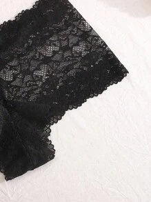 7pcs/Pack Black Lace Trim Ladies Panties, Sexy & Comfortable Briefs