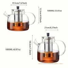 Glass Teapot With Removable Infuser, Tea Pot, Microwave & Dishwasher Friendly, Suitable For Women And Adults - Transparent - View 5