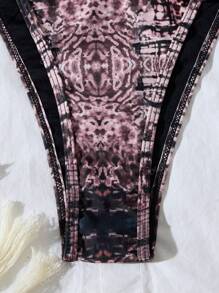 Bikini in stile solido nuovo europeo e americano per vacanze, bikini per festival musicali, feste e locali notturni con decorazioni metalliche alla moda e sexy