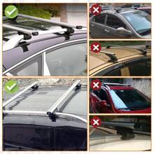 Barres de toit universelles pour voiture, barres transversales en aluminium de 120 cm (47,2 pouces) adaptées aux rails latéraux surélevés avec espace, capacité de charge de 90 kg, barres transversales réglables avec verrous - Argent - Voir 8