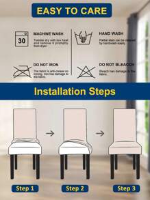 1/4/6 件花卉印花氨纶餐椅套，几何风格可拉伸可拆卸可洗牛奶丝椅套，适用于客厅、餐厅、厨房 - 彩色 - 查看 6