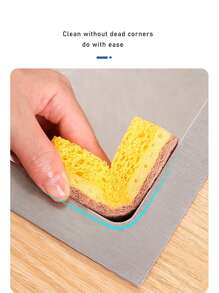 4pcs Blend Dishcloth, Absorbent & Oil-Resistant Kitchen Cleaning Sponge - Yellow - View 7